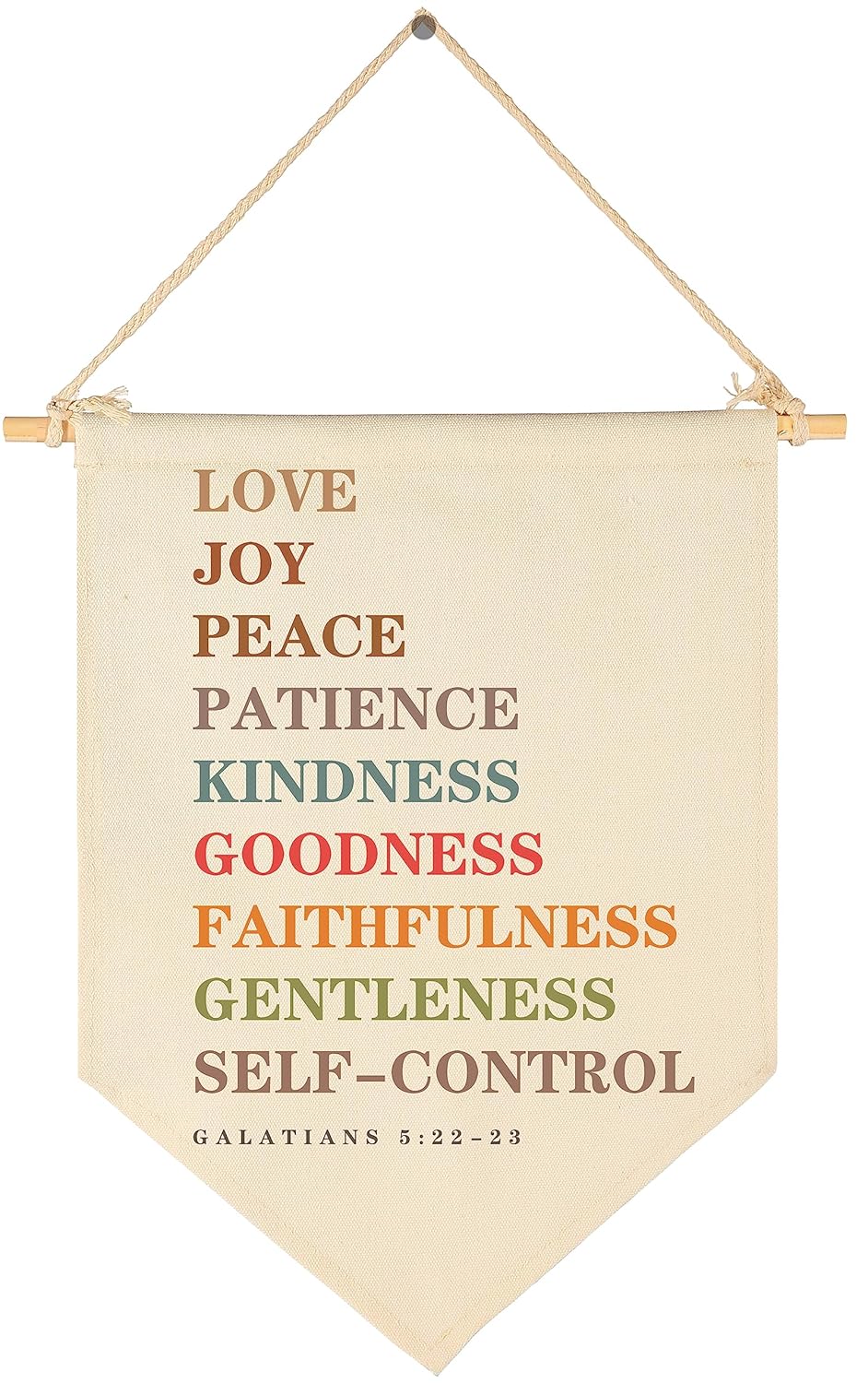 Love Joy Peace Patience-Bible Verse Decor-Scripture Flag Sign Gifts for Boys Girls Kids Baby Newborn -Banner Wall Art Gifts for Nursery Baby Room Playroom Bedroom Front Door-New Home Christmas Gift