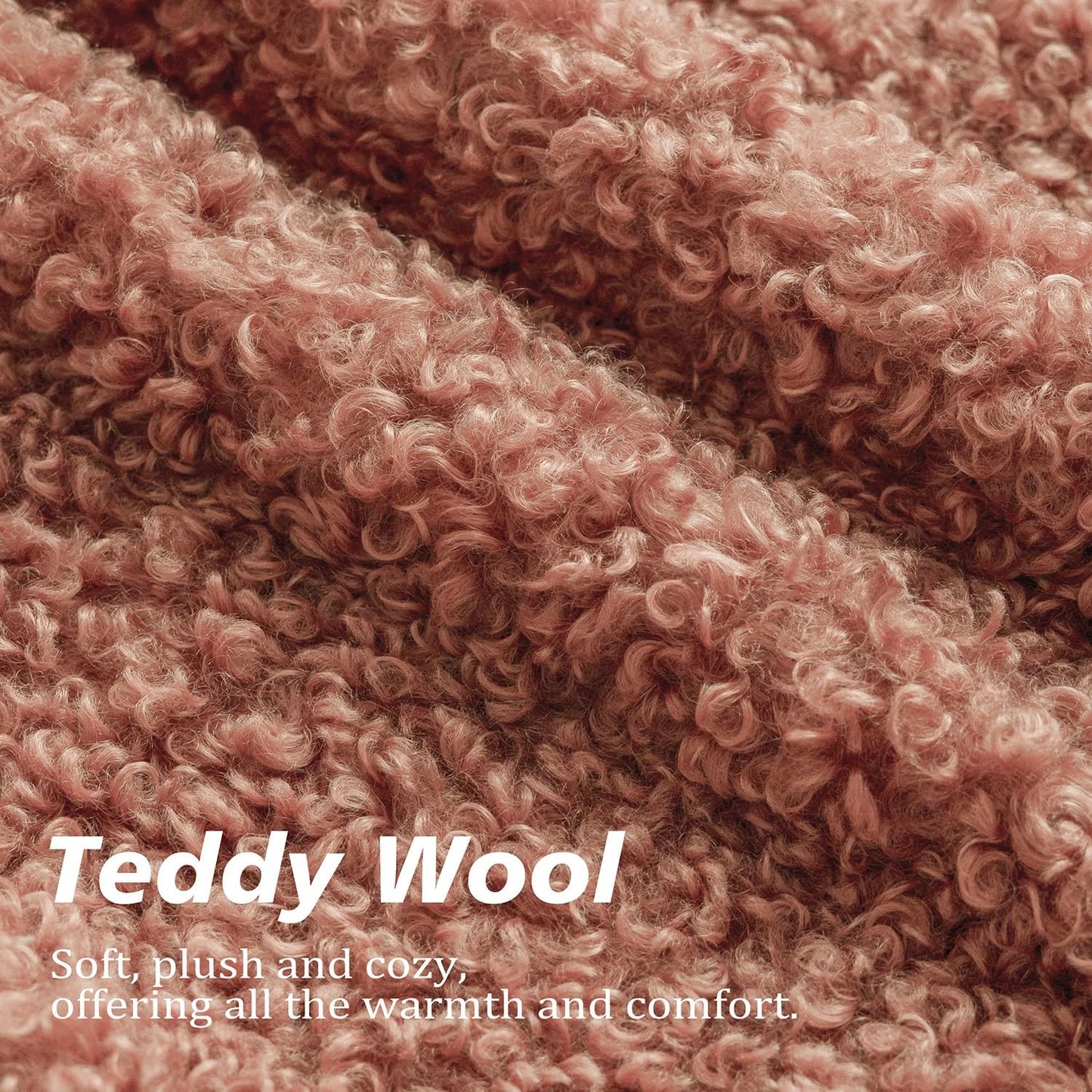 Foindtower 2 Pieces 24x24 Inch Dusty Pink, Faux Fur Throw Pillow Cover Accent Sherpa Furry Pillow Covers Fuzzy Soft Pillowcases Cozy Sheepskin Decorative Fleece Cushion Case for Bed Couch Living Room