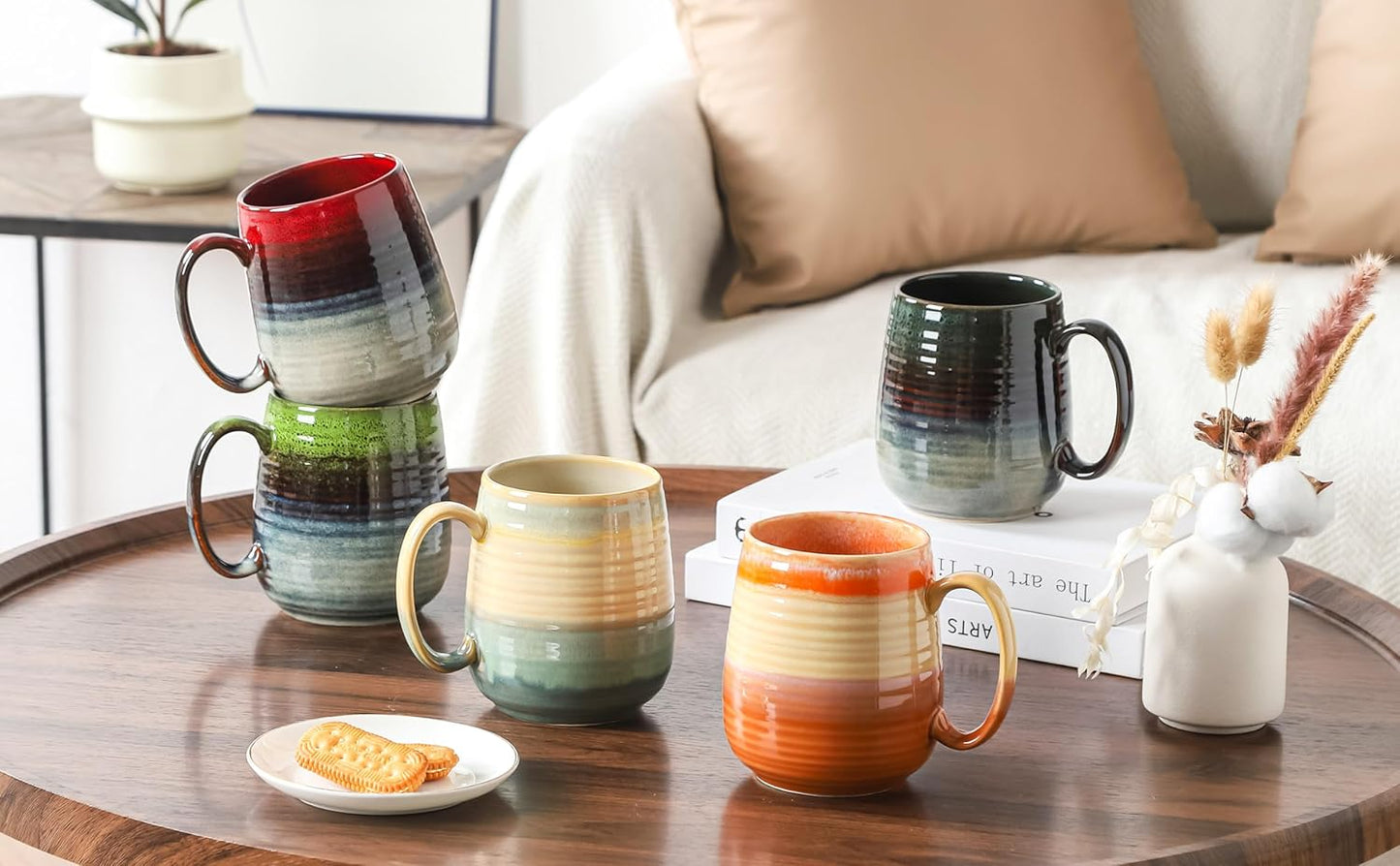 Large Coffee Mugs, Extra Large Ceramic Coffee Mug, 23 oz Handmade Pottery Mug, Big Tea Cups with Handle for Office and Home, Dishwasher and Microwave Safe (Grayish Blue)