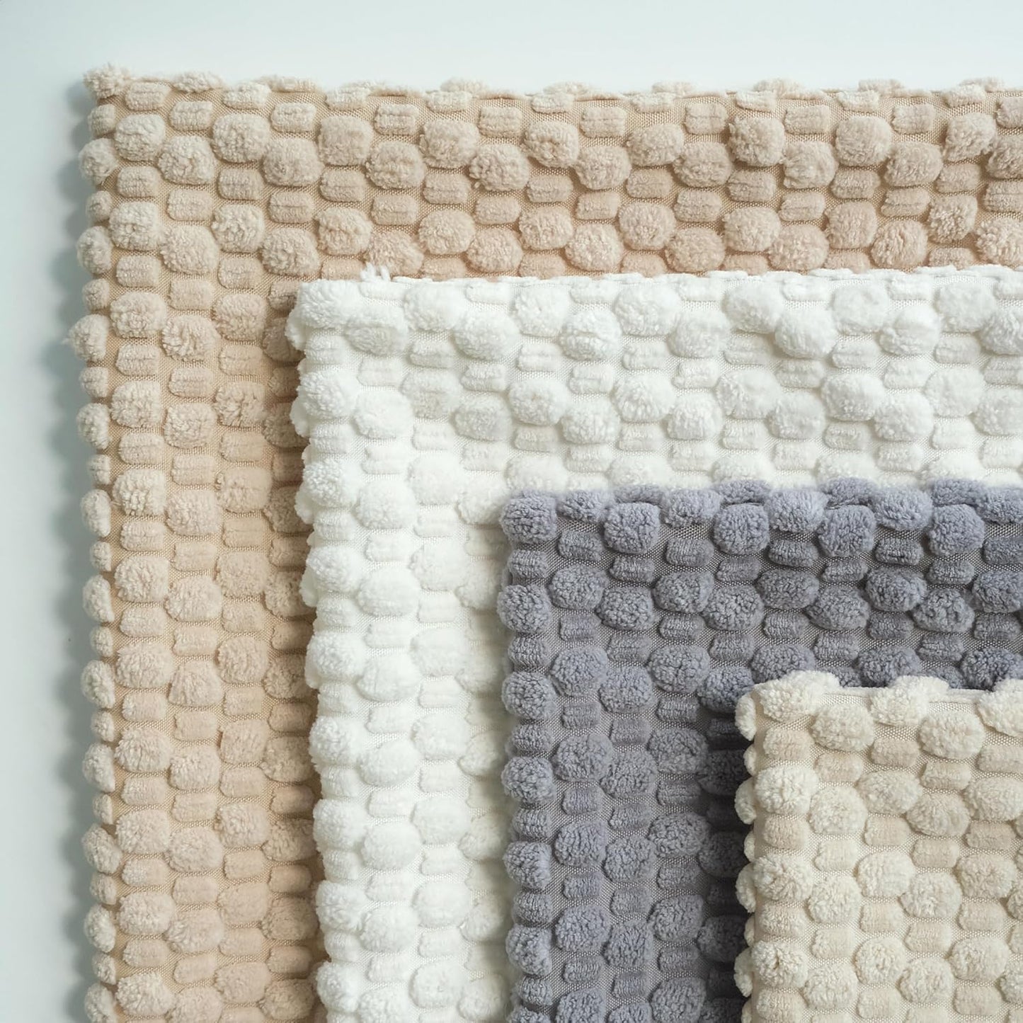 JOJUSIS Pack of 4 Neutral Decorative Throw Pillow Covers Farmhouse Boho Home Decor Striped Corduroy Square Pillowcases 18 x 18 Inch