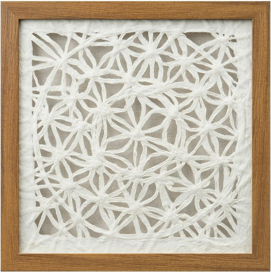 FOLKOR Boho Wall Art Living Room Decor, 12" Framed Rice Paper Shadow Box Art for Bedroom Decoration, Abstract Floating Wall Hanging Sculpture Accent for Modern Contemporary Home Improvement