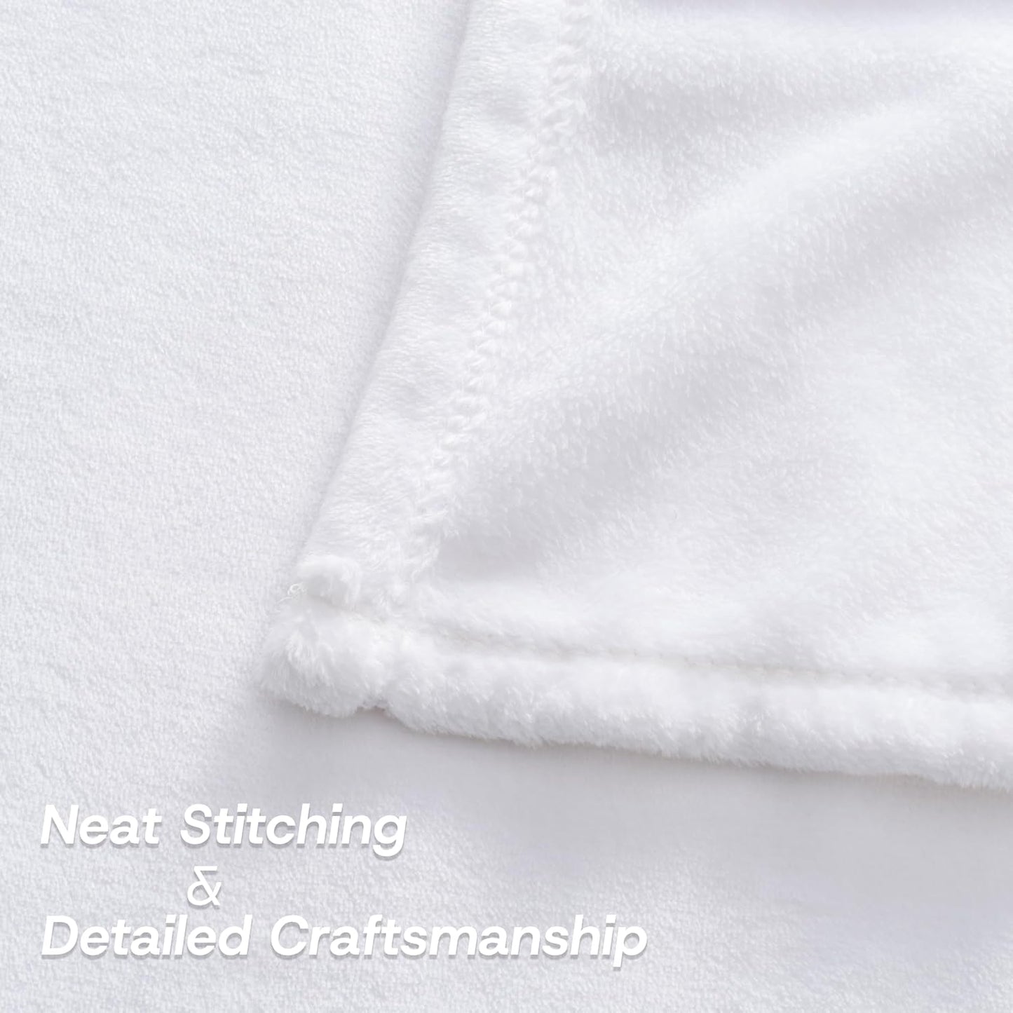 Luxury Fleece Warm Blanket, Soft Lightweight Velvety Plush Blanket for Sofa and Bed, Cozy Comfy for All Seasons(True White, 90×90 Inches)