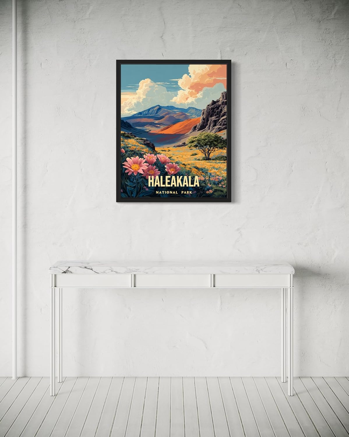 Haleakala National Park Art Print Poster, Vintage Retro Pop Art Travel Wall Art Bedroom Bathroom Living Room Decor 185 (Haleakala, 11 x 14 inches, Unframed)