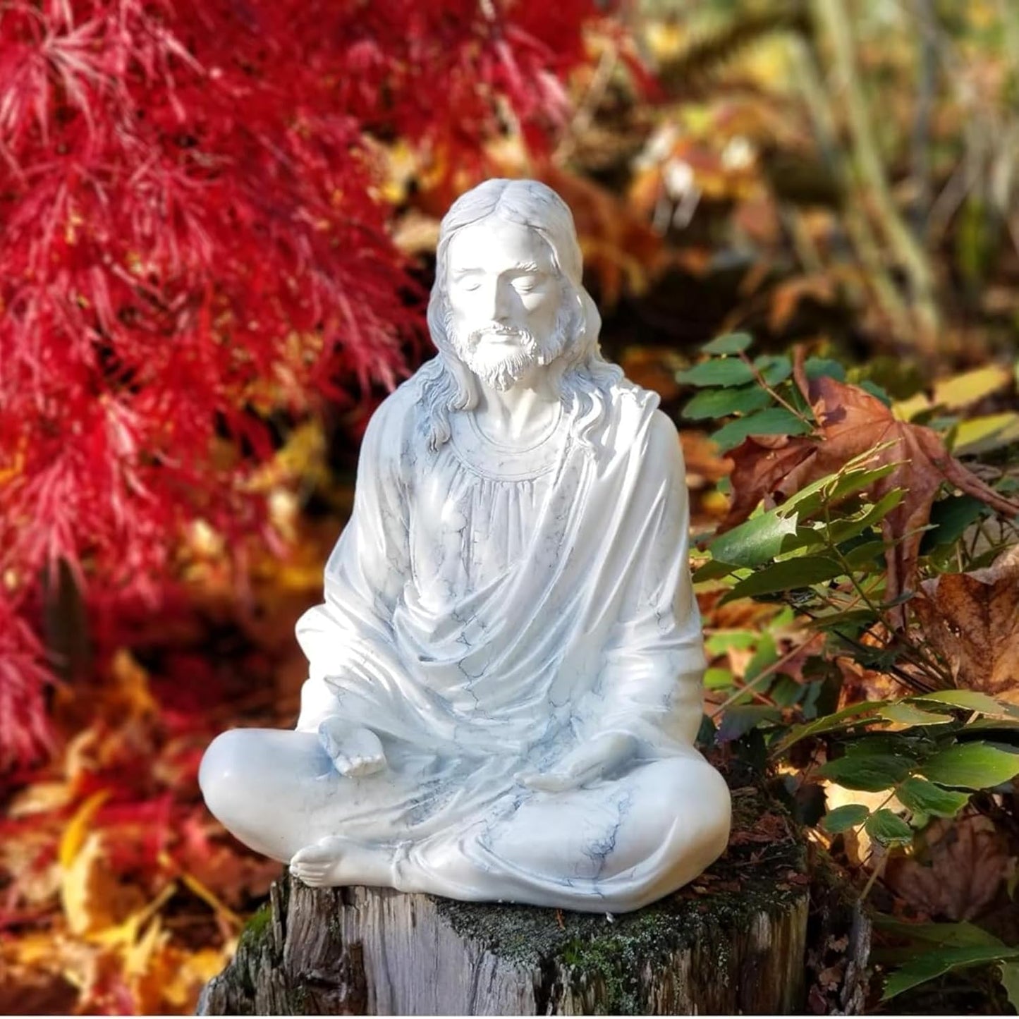 Jesus Statue 12" Marble - Meditation Statue Decor - Jesus Figurine for Any Room - Great Gift for Christians or Spiritual Friends