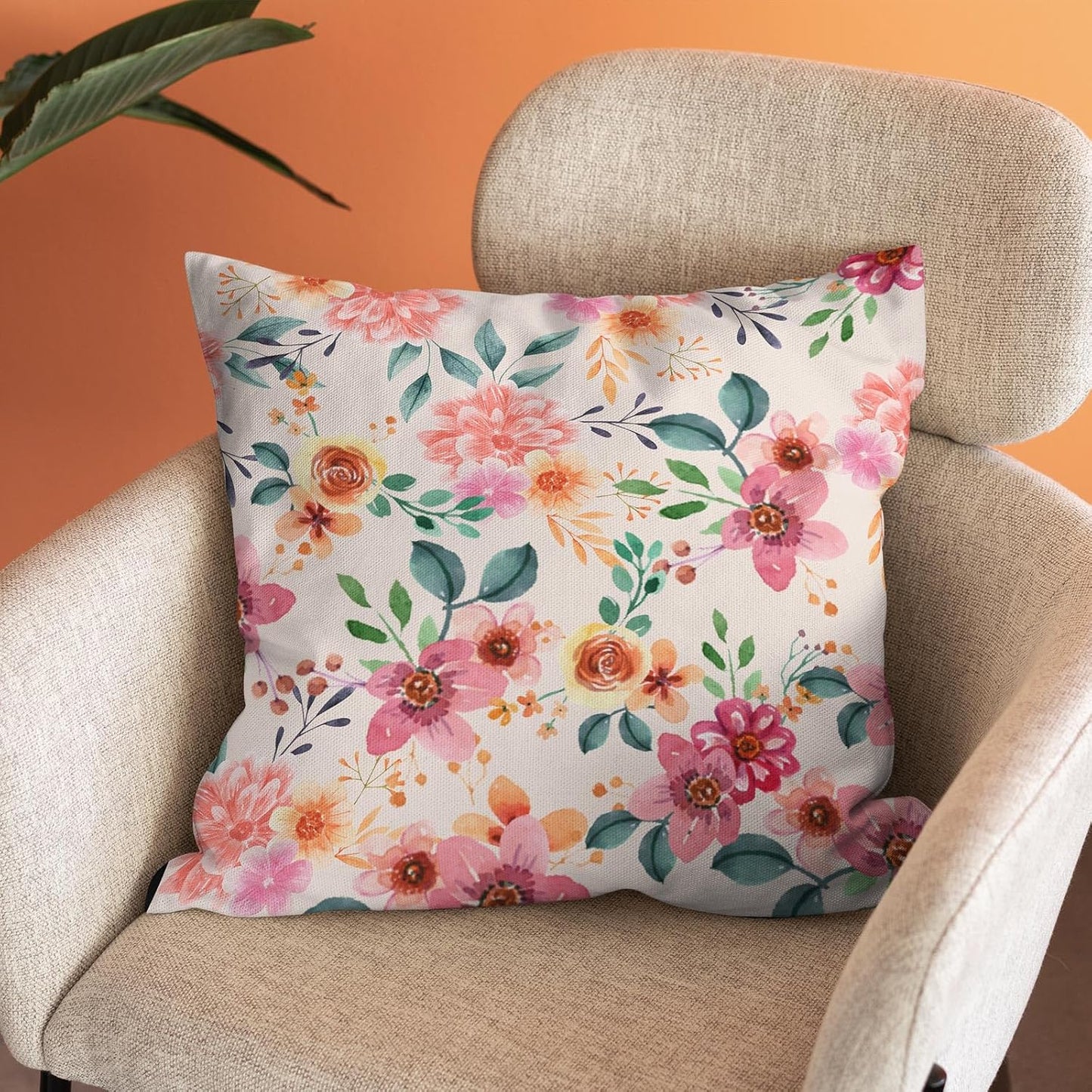 Cute Retro Flower Throw Pillow Cover，Retro Flower Cushion Cover Decorative Pillowcase Cushion Case Sofa Pillow Case 18x18 Inch