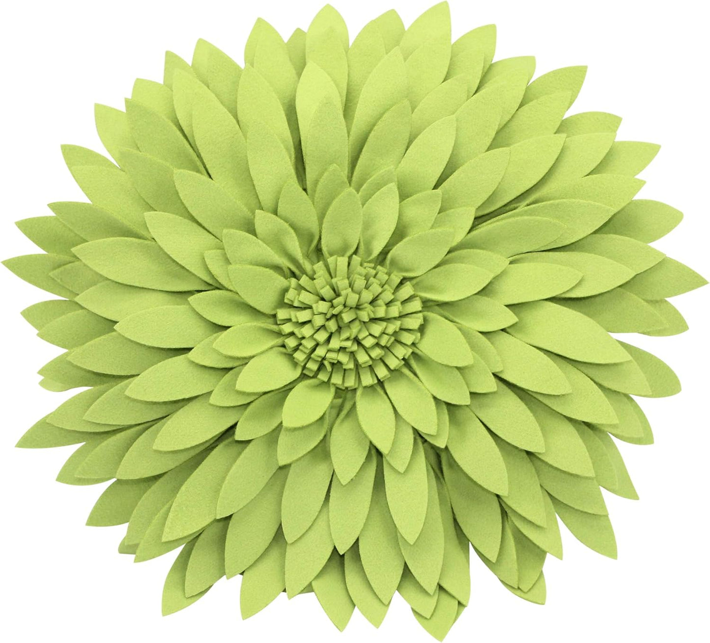 Flower Decorative Pillow - 3D Daisy Flower Pillow, Sunflower Throw Pillow -14.5 x 13 inch Round Decor Pillow - Flower Home Decorations - Couch & Bed, Accent Pillow (Case + Insert, Solid Lime)