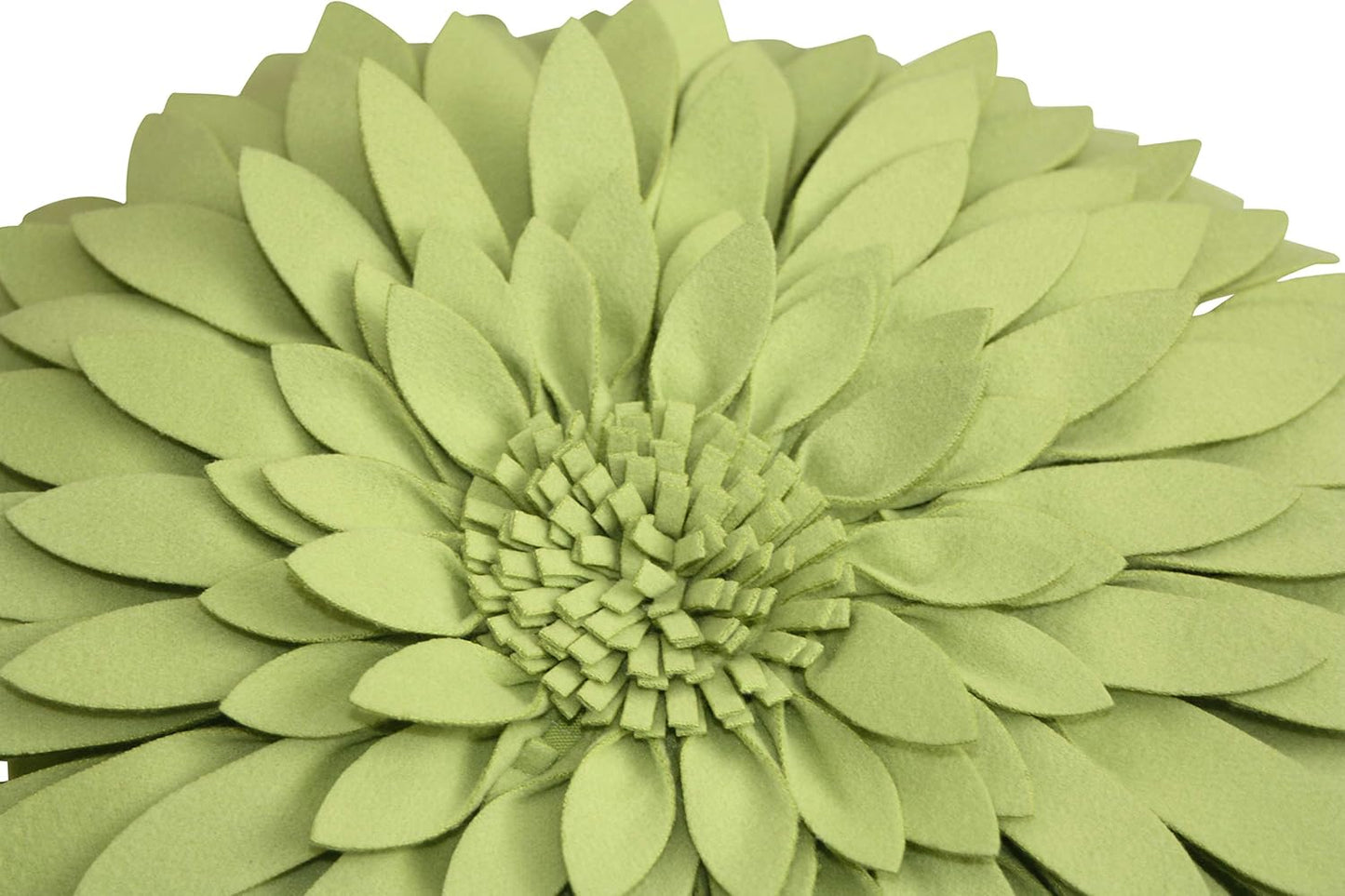 Flower Decorative Pillow - 3D Daisy Flower Pillow, Sunflower Throw Pillow -14.5 x 13 inch Round Decor Pillow - Flower Home Decorations - Couch & Bed, Accent Pillow (Case + Insert, Solid Lime)