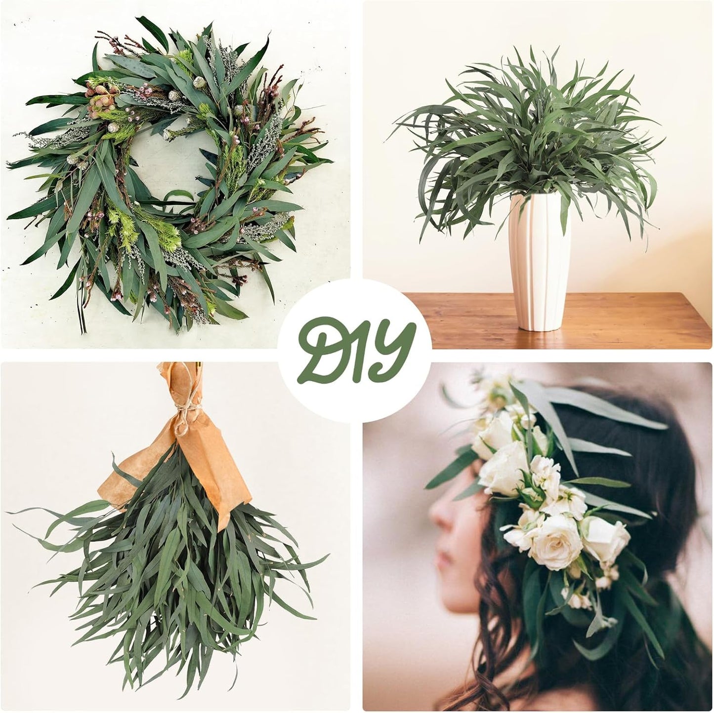 Eucalyptus Stems, 20PCS 17inch Real Fresh Dried Eucalyptus Branches for Shower Wedding Spring Festival Vase Home Decoration