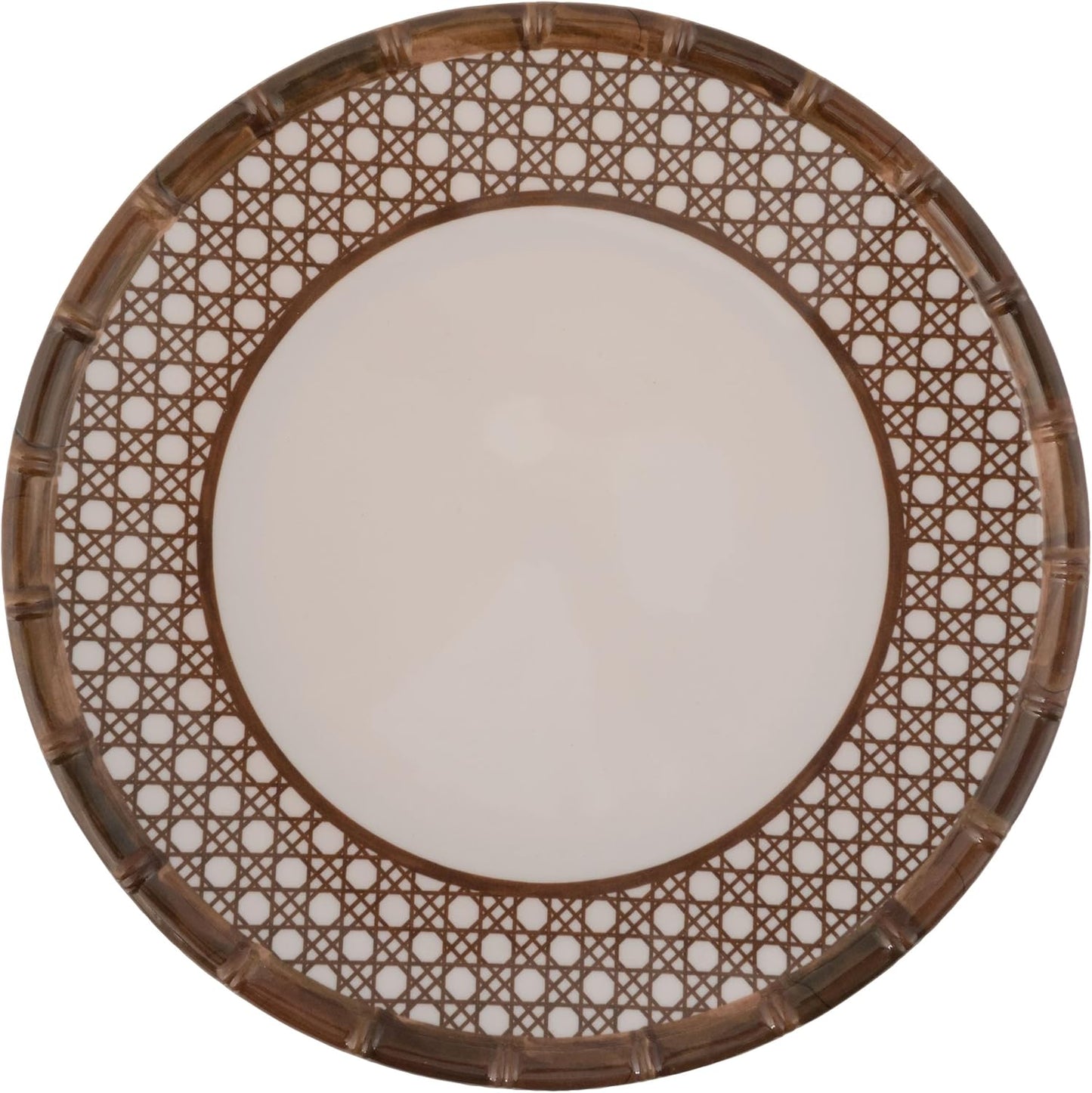 Karma, 10.75 inches Melamine Dinner Plates Set of 4, Reusable Dishwasher Safe Plates for Outdoor and Indoor, Bamboo