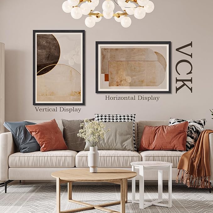 VCK 27x40 Frame for Poster & Picture - Black Oak 3 pk, Exclusive Natural Textured Solid Wood Frame, Wall Hanging