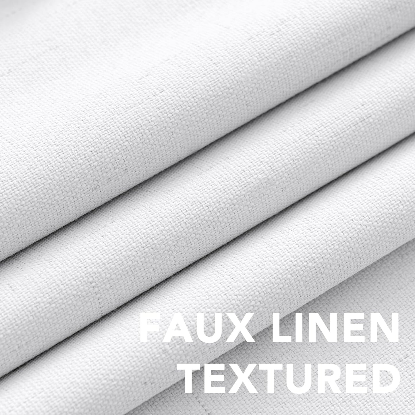 H.VERSAILTEX 100% Blackout Curtains for Bedroom Thermal Insulated Linen Textured Curtains Heat and Full Light Blocking Drapes Living Room Curtains 2 Panel Sets, 52x108 - Inch, Pure White