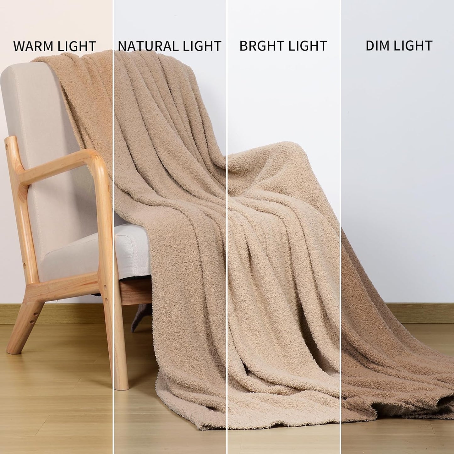 JOOJA Cream White Blanket Warm Queen Size Fuzzy Knitted Blanket, Oversized Luxury Bed Blankets, Soft Queen Blanket for Bed, Lightweight Plush Blanket Queen Size for Cozy Nights (Dusty Rose, 90x90)