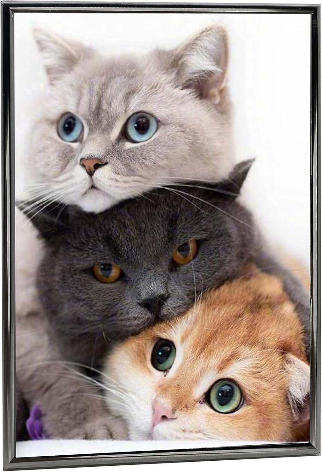 DECANIT 8x10 Picture Frame Metal, Thin Edge Photo Frames For Tabletop Display and Wall Mounting,Black