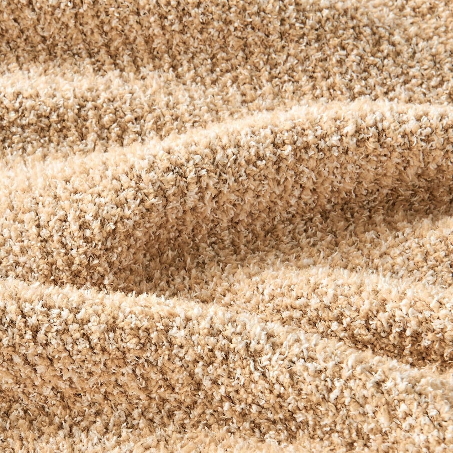 CozeCube Super Soft Fullfy Microfiber Reversible Knitted Blankets, Warm Cozy Fuzzy Plush Throw, Beige and White Melange Throw Blanket for Couch Bed Sofa, 50" x 60"