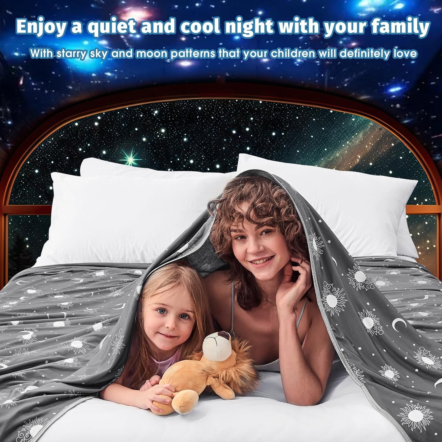 inhand Cooling Throw Blanket (50"x60") - Cooled Blankets for Hot Sleepers Lightweight Breathable Summer Blanket for Sleeping Night Sweats to Keep Cool in The Heat -Dark Grey-Sky