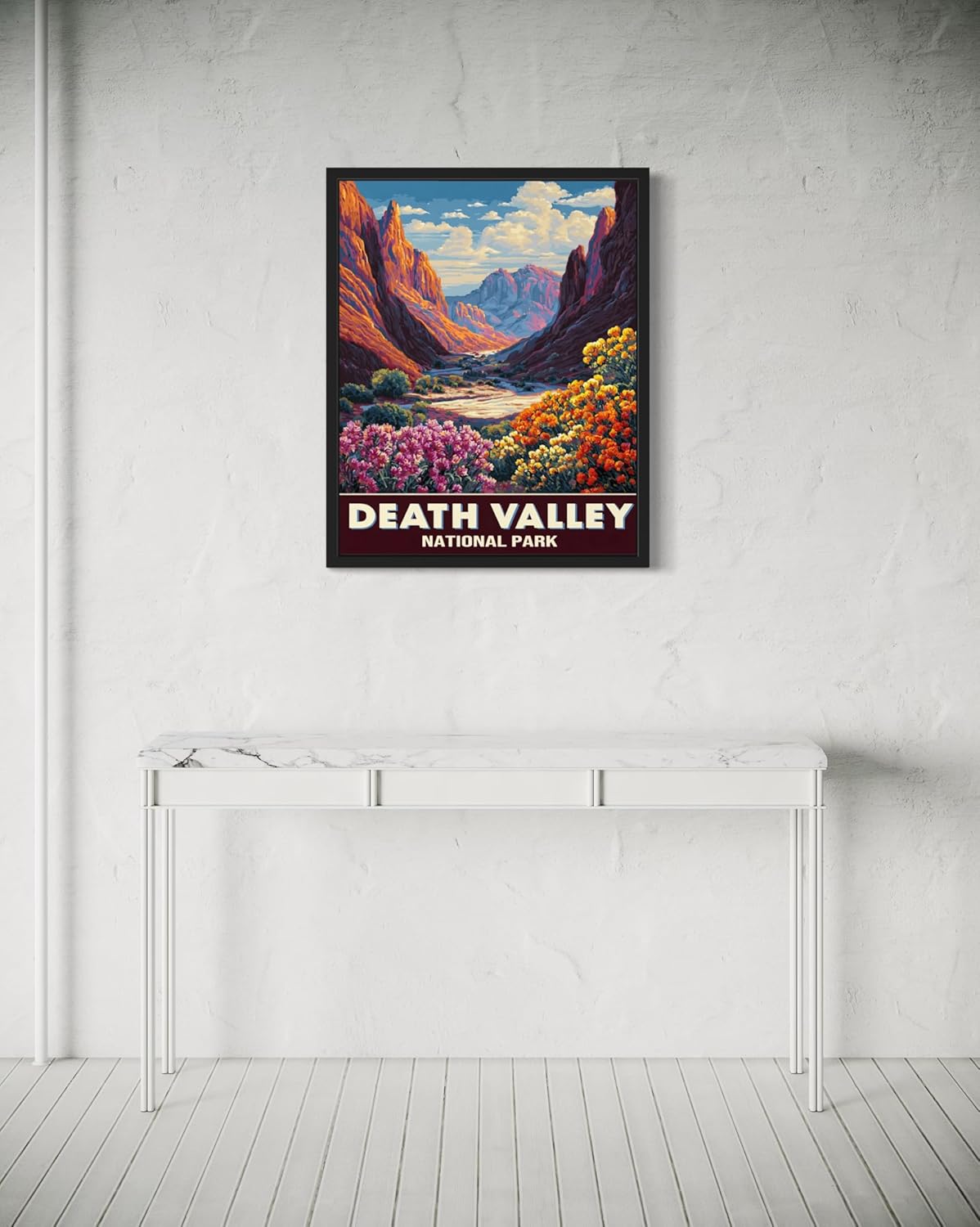 Death Valley National Park Art Print Poster, Vintage Retro Pop Art Travel Wall Art Bedroom Bathroom Living Room Decor 185 (Death Valley, 24 x 36 inches, Unframed)
