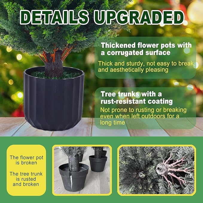 18 Inch Artificial Shrubs Topiary 2 Pack, Plush Verdant Foliage Anti-UV Artificial Trees for Indoor Planters Home Decor