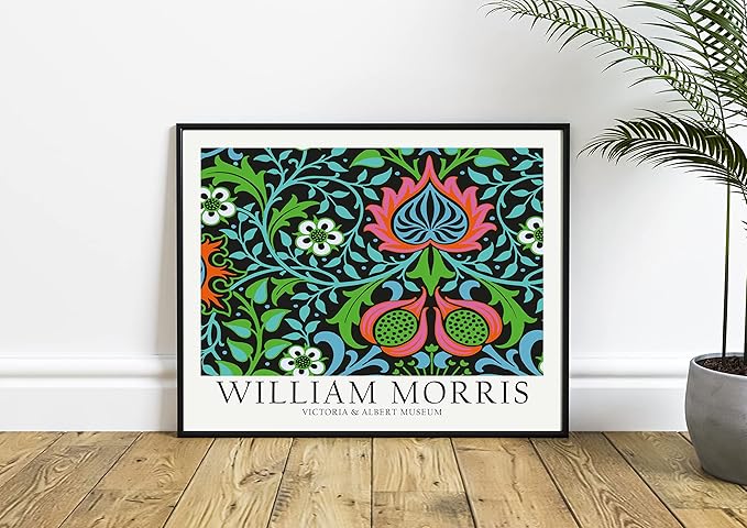 William Morris Wall Art Poster Prints, Famous Artist Patterns, Vintage Flowers Decor Artwork, Tapestry Historic Cultural Illustrations Fine Art, Colorful for Living Room, Bedroom, Office, Bathroom Decoration (William Morris 9, 24x36 inches (Unframed))