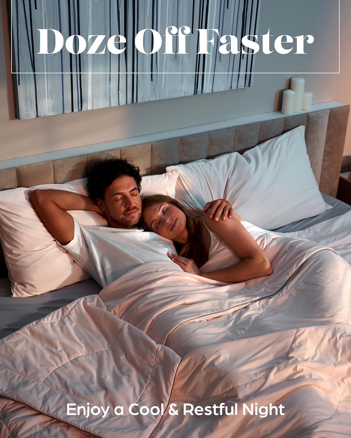 Lavish Comforts® Cooling Comforter Twin Size│Best Cooling Blanket for Hot Sleepers│Cool Blankets for Hot Sleepers│ Pink Bedding Blush Comforter│Q-Max>0.4│Twin XL Blanket