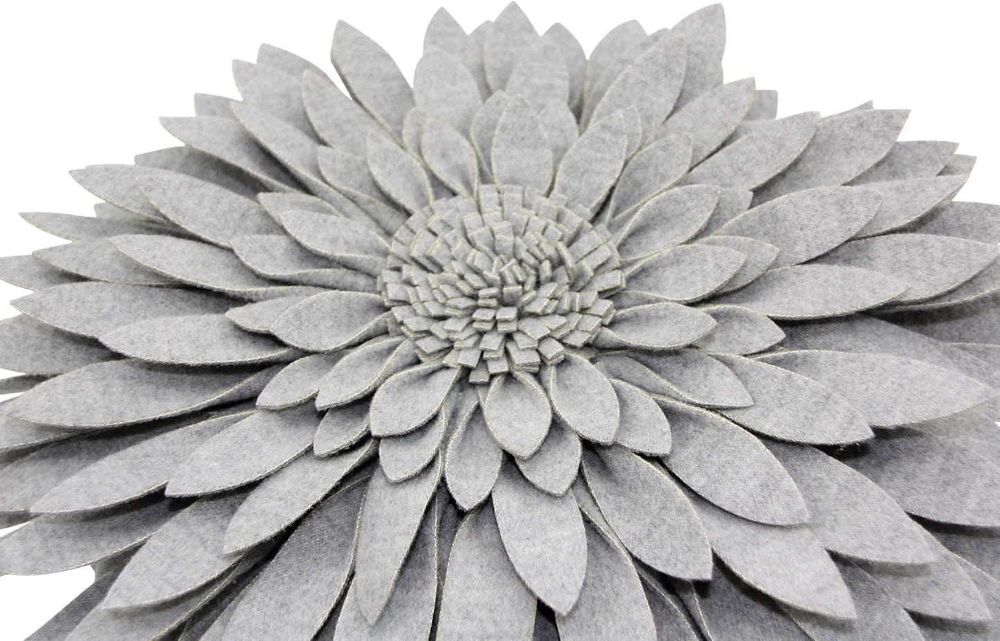 Contempo Lifestyles 3D Daisy Flower Decorative Pillow - Patented Design, Couch & Bed Decor (14.5" Flower, 13" Pillow, Heather Grey)