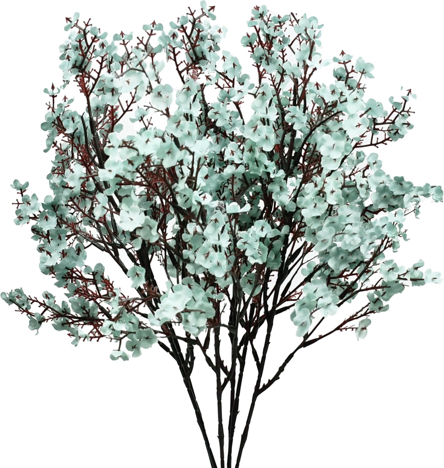 Mandy's Light Blue Artificial Baby’s Breath Flowers 6 Bundles Silk Gypsophila with Bendable Stems for Fall Centerpiece Wedding Decor and Table Arrangements