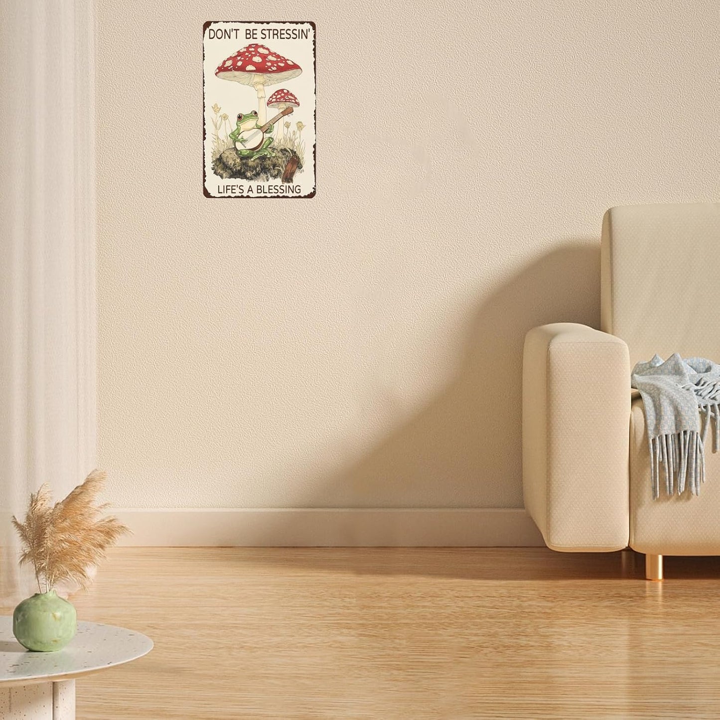 Metal Signs Don't Be Stressin' Life's A Blessing Frog Tin Sign Vintage Wall Decor for Garden Outdoor Yard Home Office Outside Bathroom Kitchen 12×8 Inch