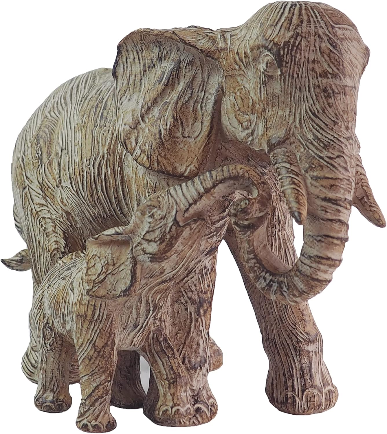 Hymmah 11 * 9inch Elephant Home Decor Statue Rustic Home Decorations for Living Room, Boho Sculpture Resin Animal Collectible Figurines for Indoor Decor