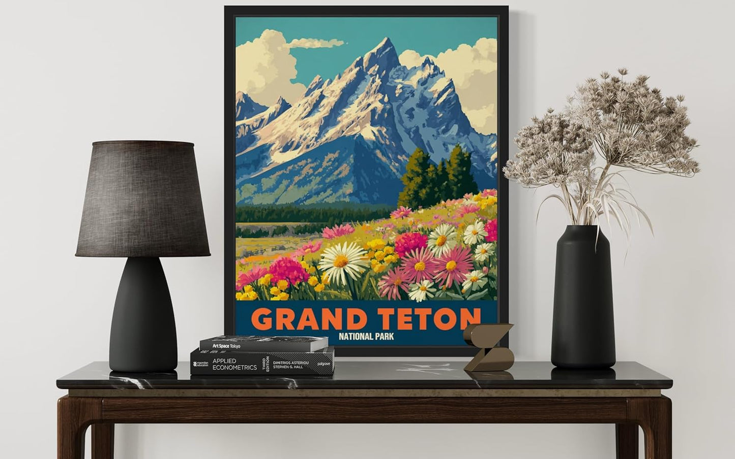 Grand Teton National Park Art Print Poster, Vintage Retro Pop Art Travel Wall Art Bedroom Bathroom Living Room Decor 185 (Grand Teton, 16 x 20 inches, Unframed)