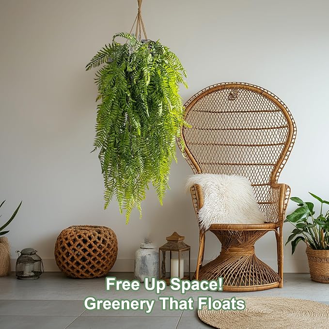 4PCS Fake Hanging Plants Set - Ultra Realistic Artificial Vine with Lifelike Leaves, Zero Maintenance Home & Office Decor for Wall, Shelf, Wedding Arch