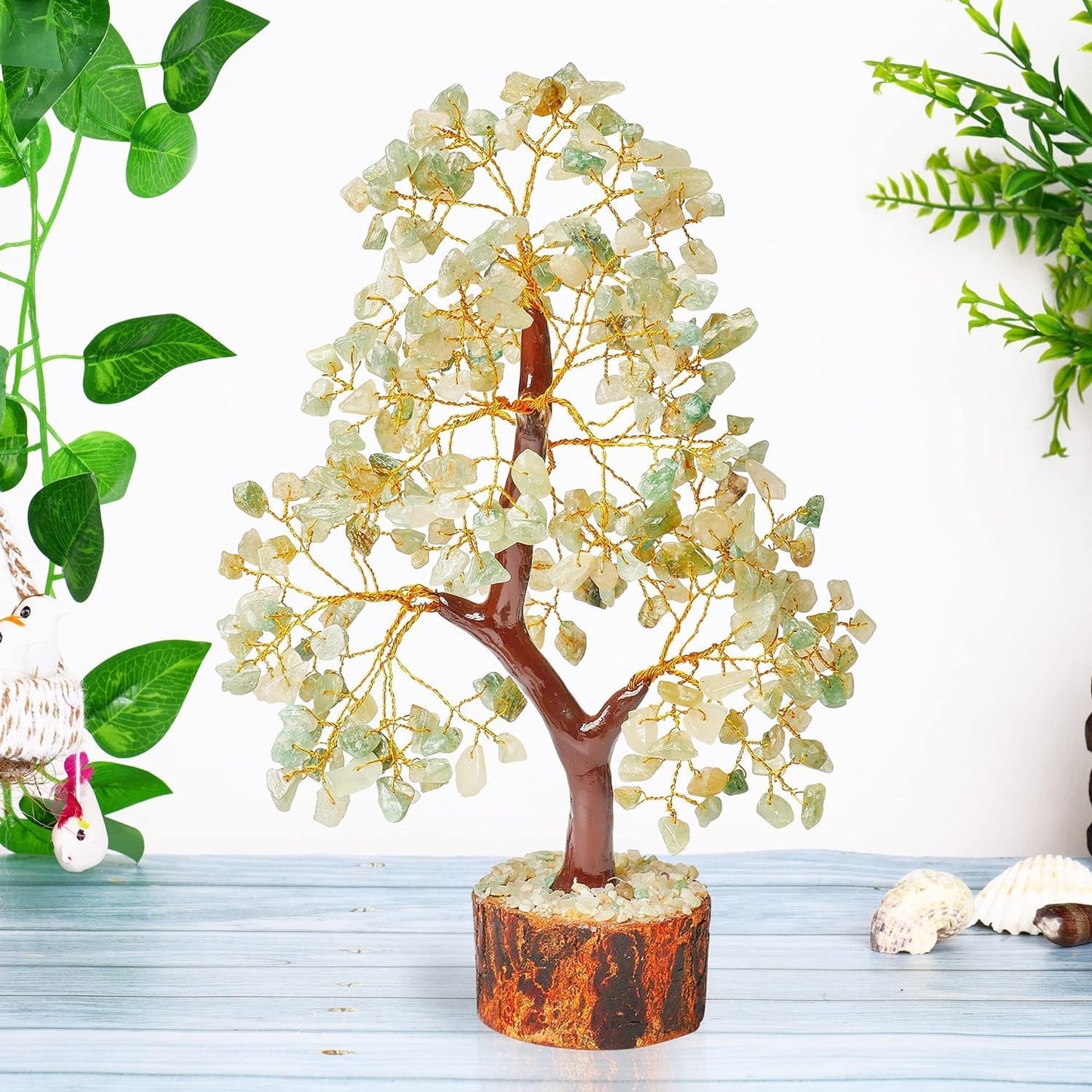 Green Jade Crystal Tree of Life, Chakra Decor, Healing Gifts for Women, Crystal Gifts for Home 10-12 Inch