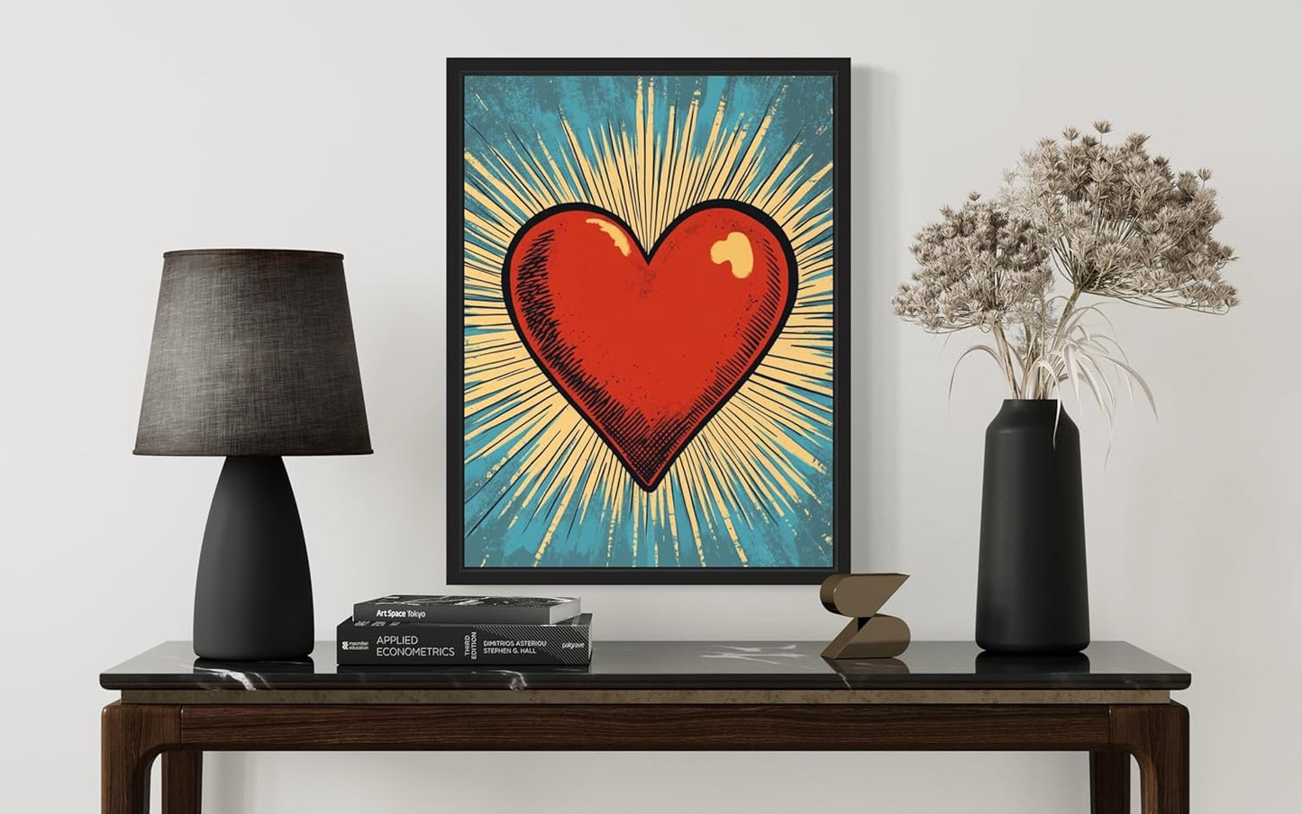 Heart Pop Art Poster Print, Vintage Retro Wall Art Decor Paintings Classic Artwork for Bedroom Living Room Decorations. (Heart, 16x20 inches (Unframed))