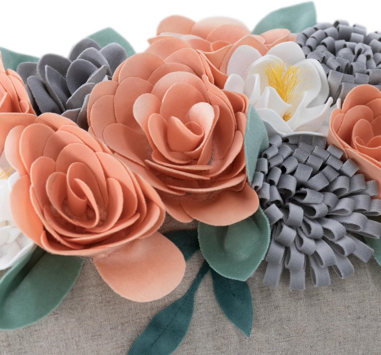 Decorative 3D Flower Throw Pillow Cover Pillowcase Cushion Cover Case for Home Couch Sofa Bed Living Room Decor 12x20 Inch Peach Pink