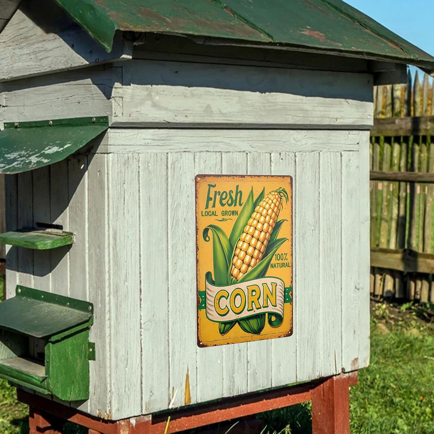 Corn Vegetable Garden Metal Tin Sign, Retro Iron Fresh Corn Sign, Suitable for Hamburgers, Fast Food, Bakeries, Cafes, Restaurants, Convenience Stores, Shops,Home,Supermarket Decor