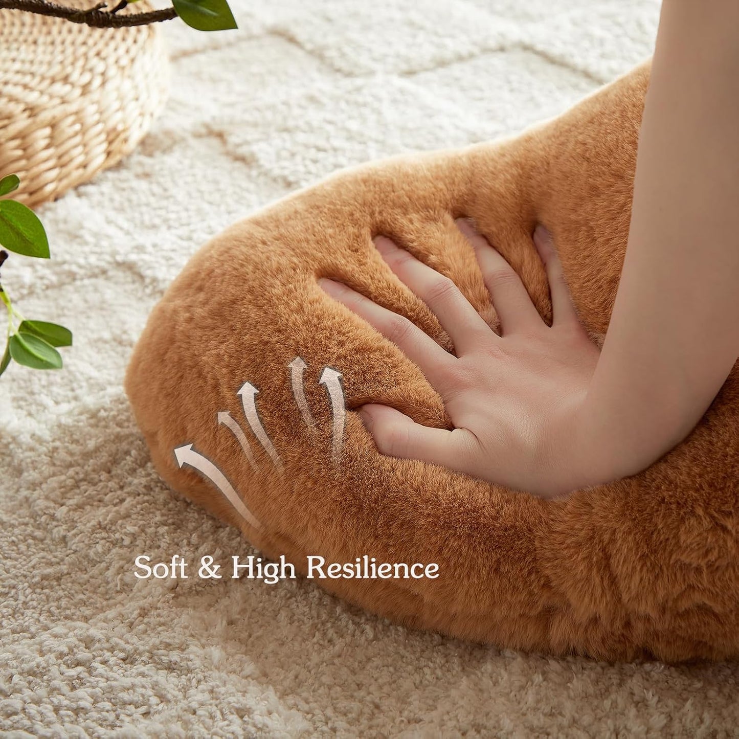 EastTree Heart Pillows, Khaki Heart Shaped Pillows, Ultra Soft Extra-Large Fluffy Pillows, Love Throw Pillows Gifts, Women Girls Living Room Decor 15x18 Inch