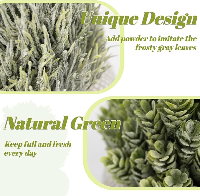 2Pack Small Fake Plants, 6.1/5.7 Inch Artificial Plants Indoor in Cement Planter, Small Faux Plants Indoor for Room Bathroom Bedroom Farmhouse Kitchen Office Home Decor