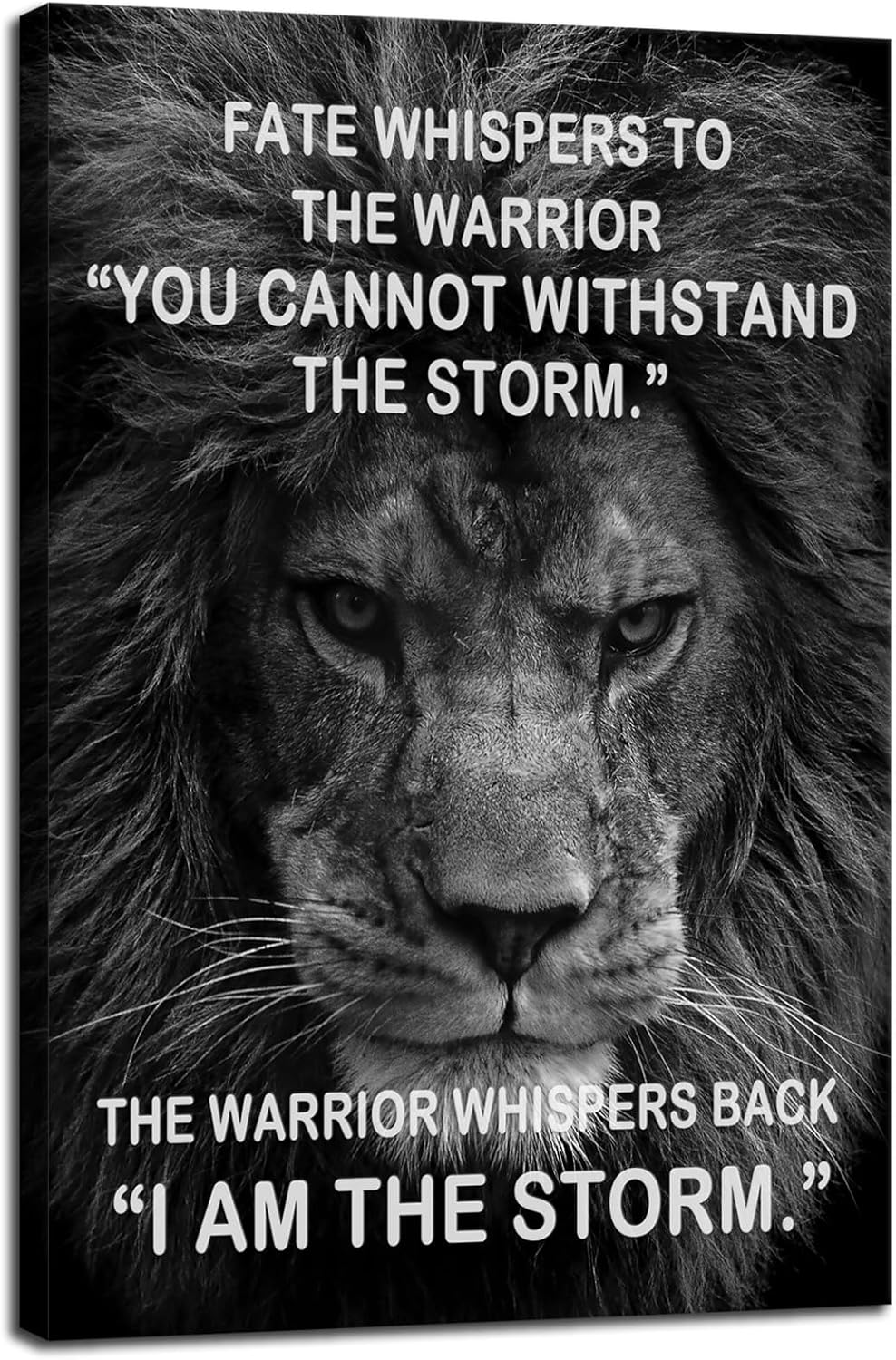 Inspirational Canvas Wall Art Inspiration Painting Pictures Motivational Quotes I Am The Storm Posters Prints Artwork Modern Living Room Home Office Decor Framed Ready to Hang[12" W X 18" H]