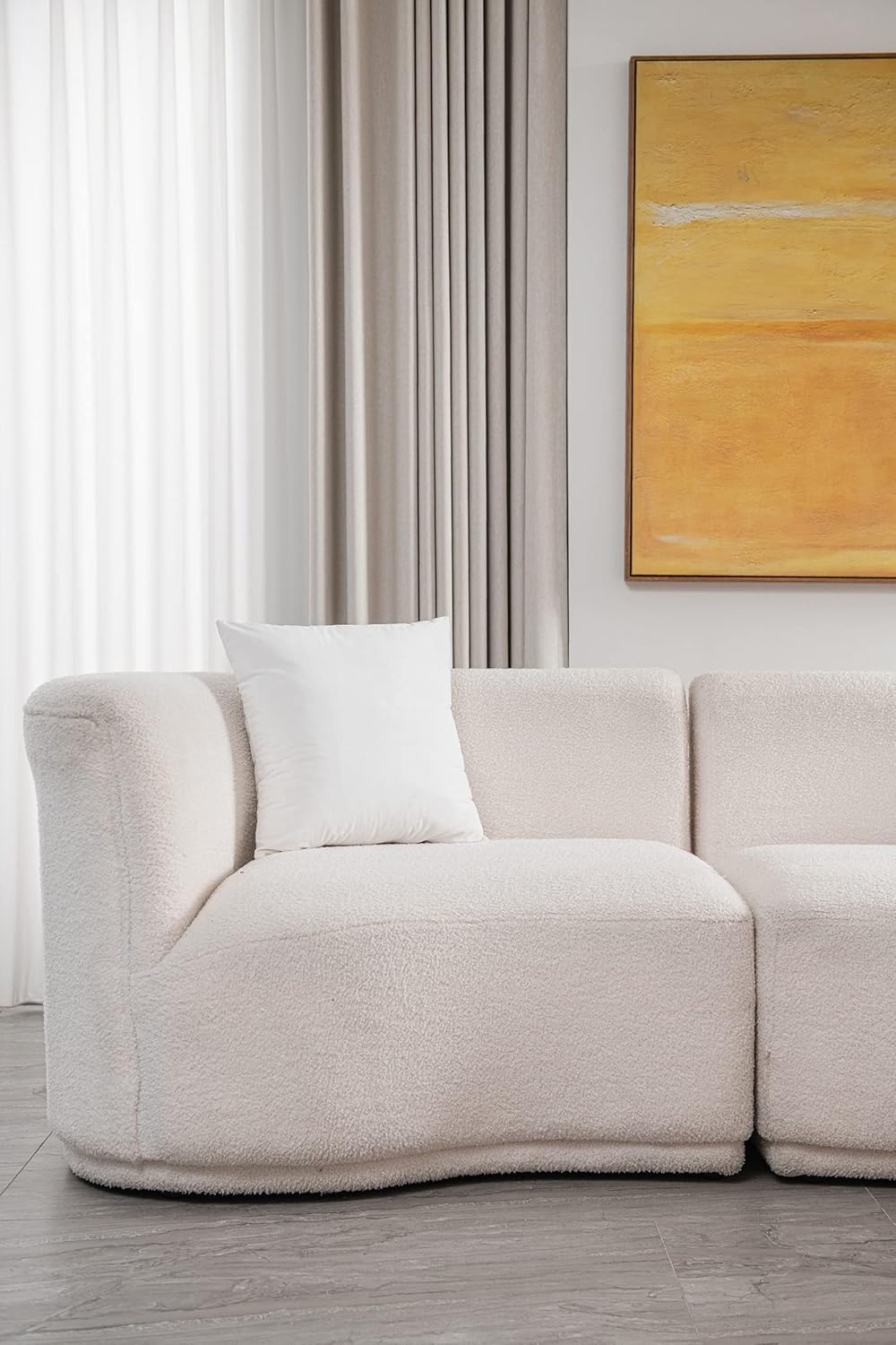 Decorative Pillow Cases 20x20 White: 2 Pack Cozy Soft Polyester Square Throw Pillow Covers for Farmhouse Home Decor