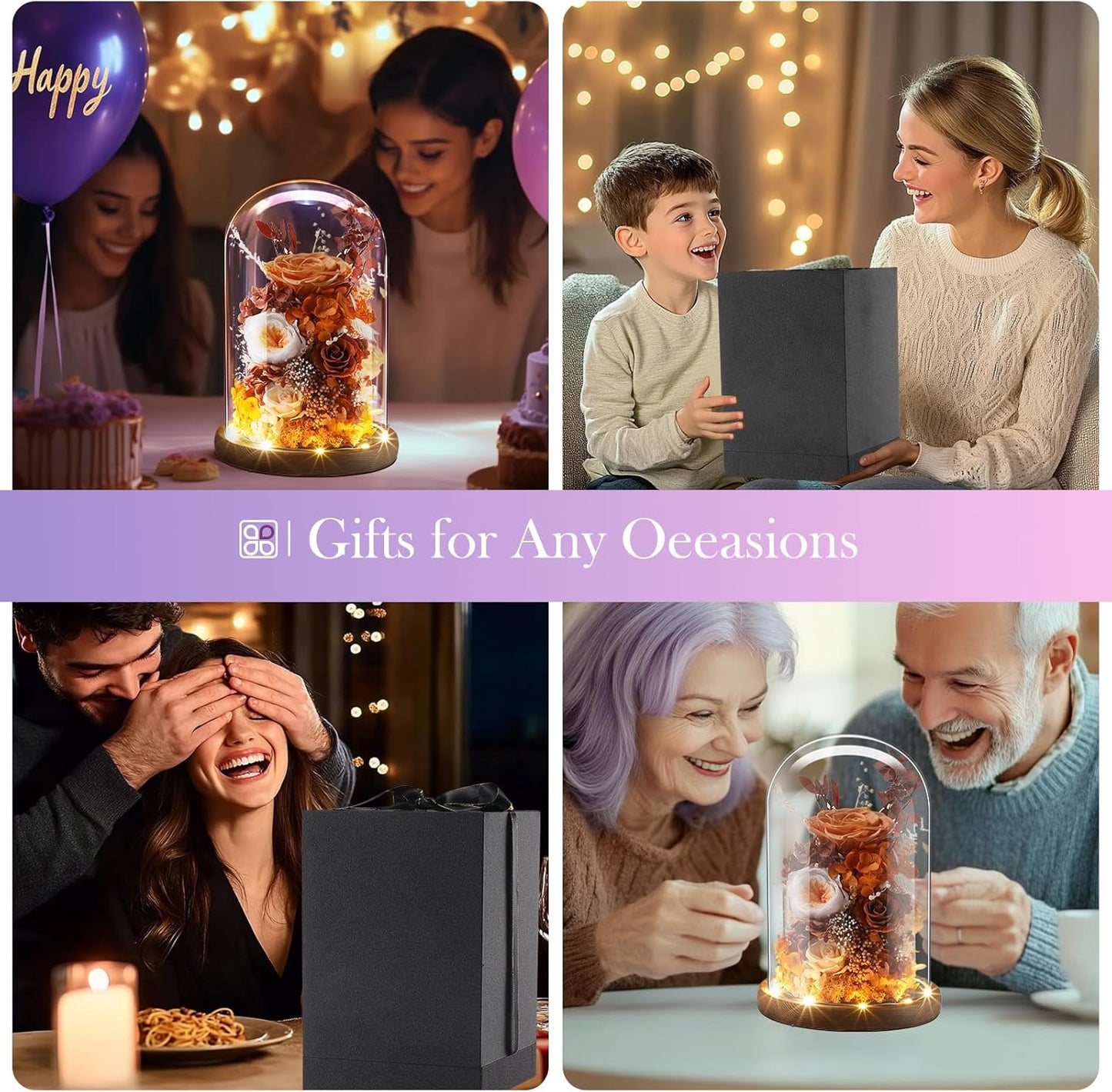 Eternal Rose Sunset Orange Flower Preserved Long Lasting Stable Color Natural Material Symbol of Everlasting Love for Wife Mothers Select Anniversary Rose Gift