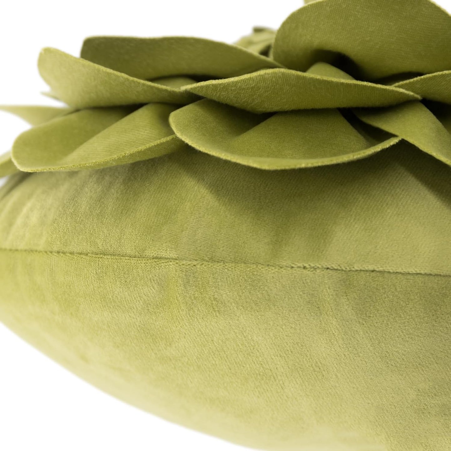 Decorative Throw Pillow 3D Flower Round Pillow Accent Handmade Cushion with Insert for Couch Bed Home Decor 12 Inch Green