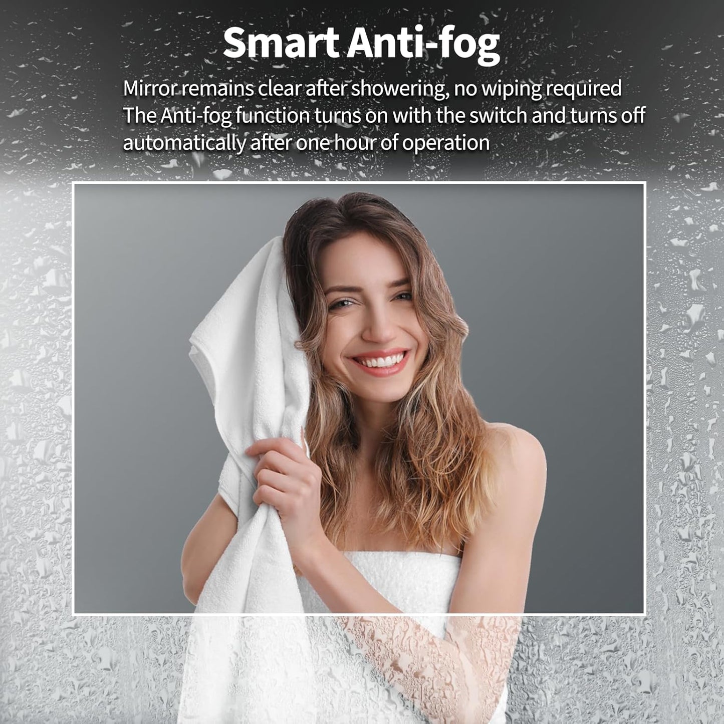 Koonmi 36"x24" LED Mirror for Bathroom, 90CRI Anti-Fog Vanity Mirror with Front and Backlight, Shatter-Proof Wall Mirror with Light, Easy Install Lighted Mirror for Modern Bathroom (IP65)