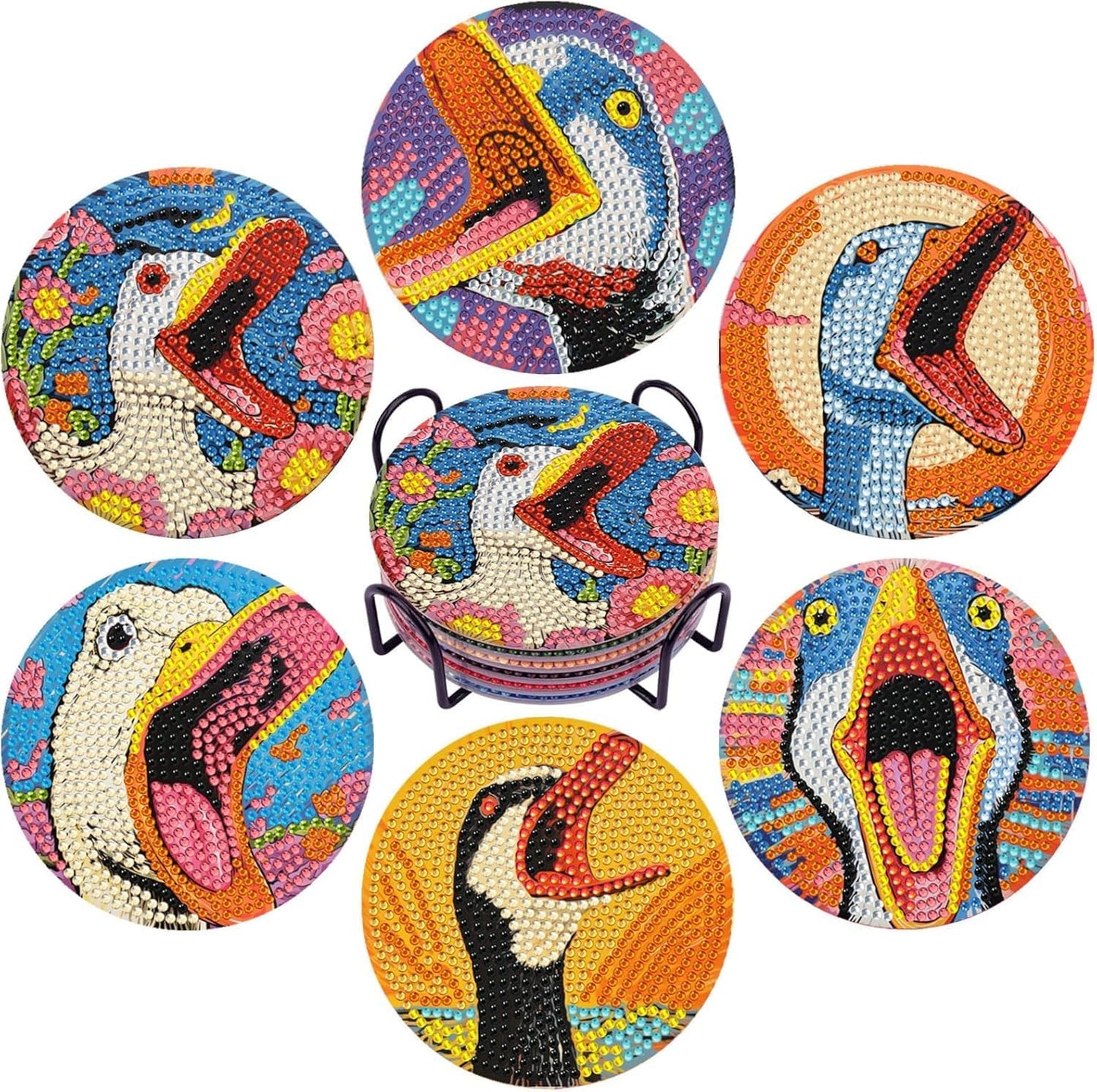 EWJRNSF 6 PCS Diamond Painting Coaster Set - Small Diamond Painting Coasters Kit for Beginners and Adults - Art Craft Supplies Item