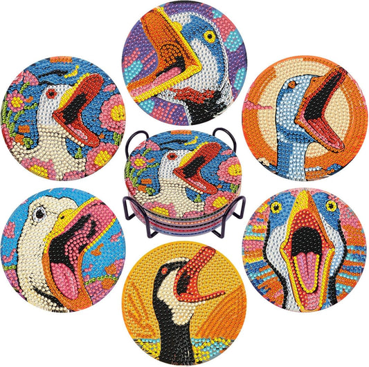 EWJRNSF 6 PCS Diamond Painting Coaster Set - Small Diamond Painting Coasters Kit for Beginners and Adults - Art Craft Supplies Item