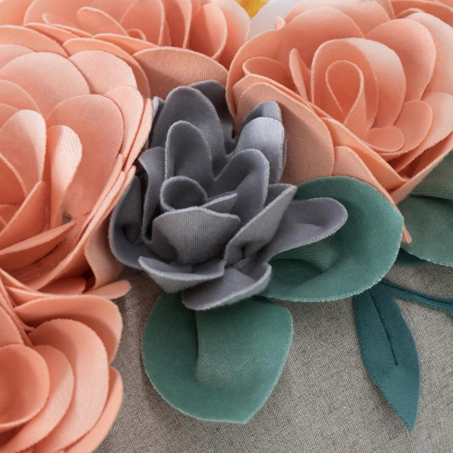 Decorative 3D Flower Throw Pillow Cover Pillowcase Cushion Cover Case for Home Couch Sofa Bed Living Room Decor 12x20 Inch Peach Pink