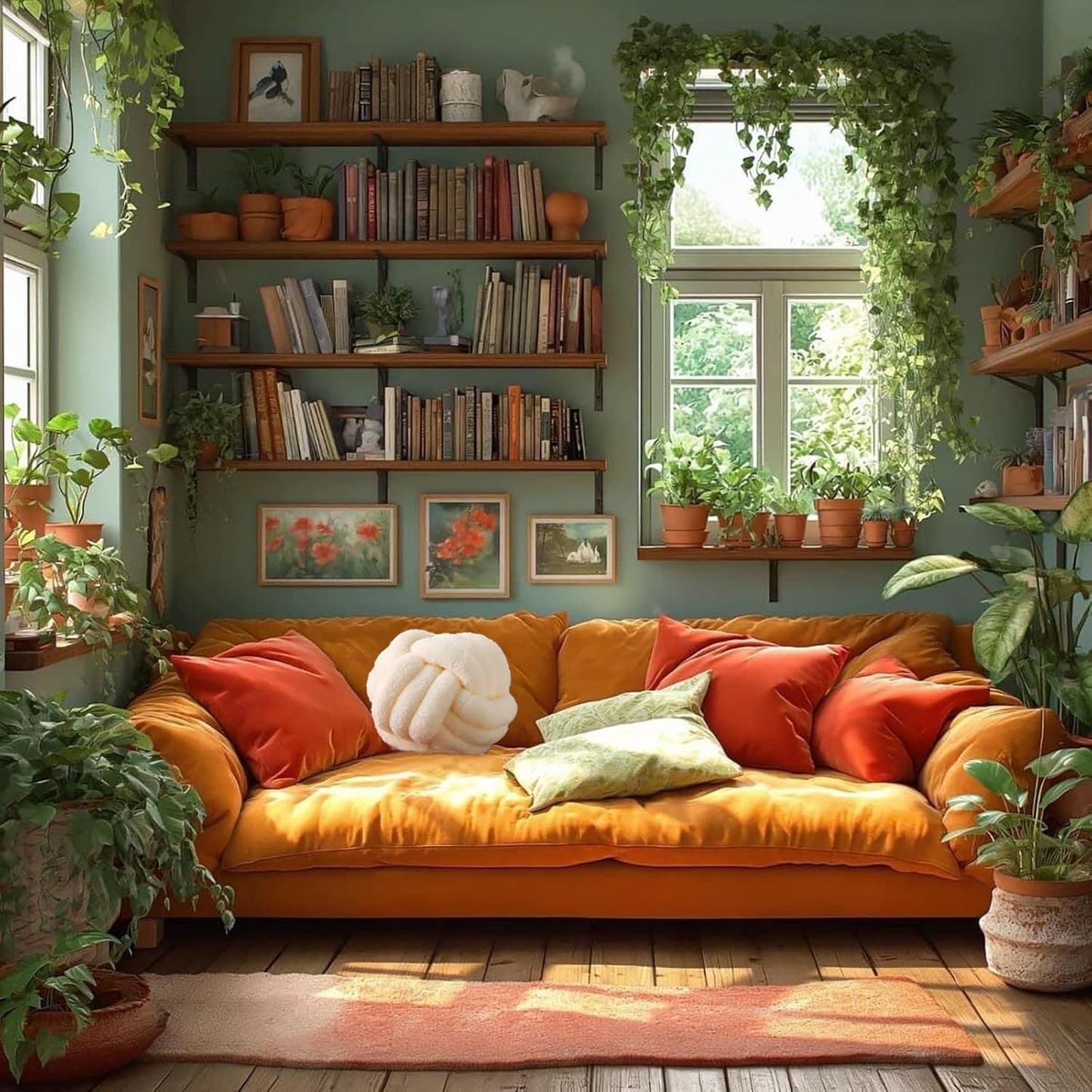 Knot Pillow Ball Plush - Decorative Throw Pillows for Bed Stress Relief, Round Knot Cushion for Sofa Decor Pet Toy, Cream 8 inch