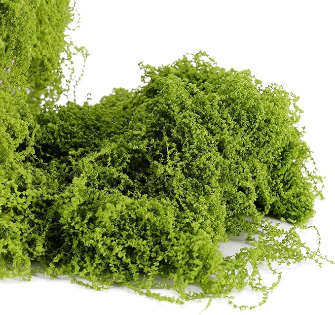 3.5OZ Fake Moss for Plants Indoor - Artificial Moss for Table Centerpieces, Fairy Gardens, Terrariums - Realistic Faux Grass for Wedding Christmas Party Decor (Light Green)
