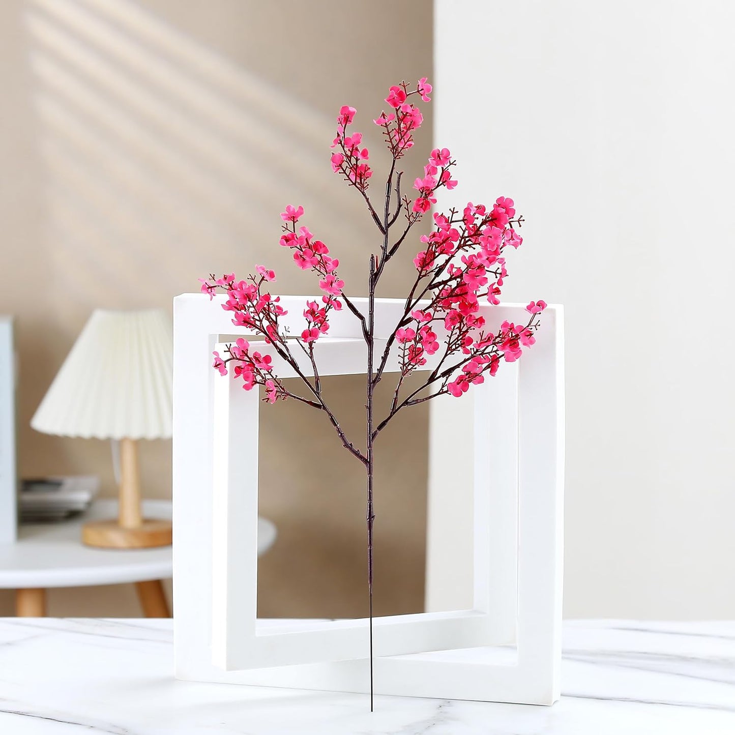 JAKY-Global 12pcs Babys Breath Artificial Flowers Gypsophila Bouquet Bulk Fake Spring Silk Small Flowers Real Touch Faux Floral for Home Bedroom Kitchen Garden Wedding Christmas Party DIY Decor (Rose)