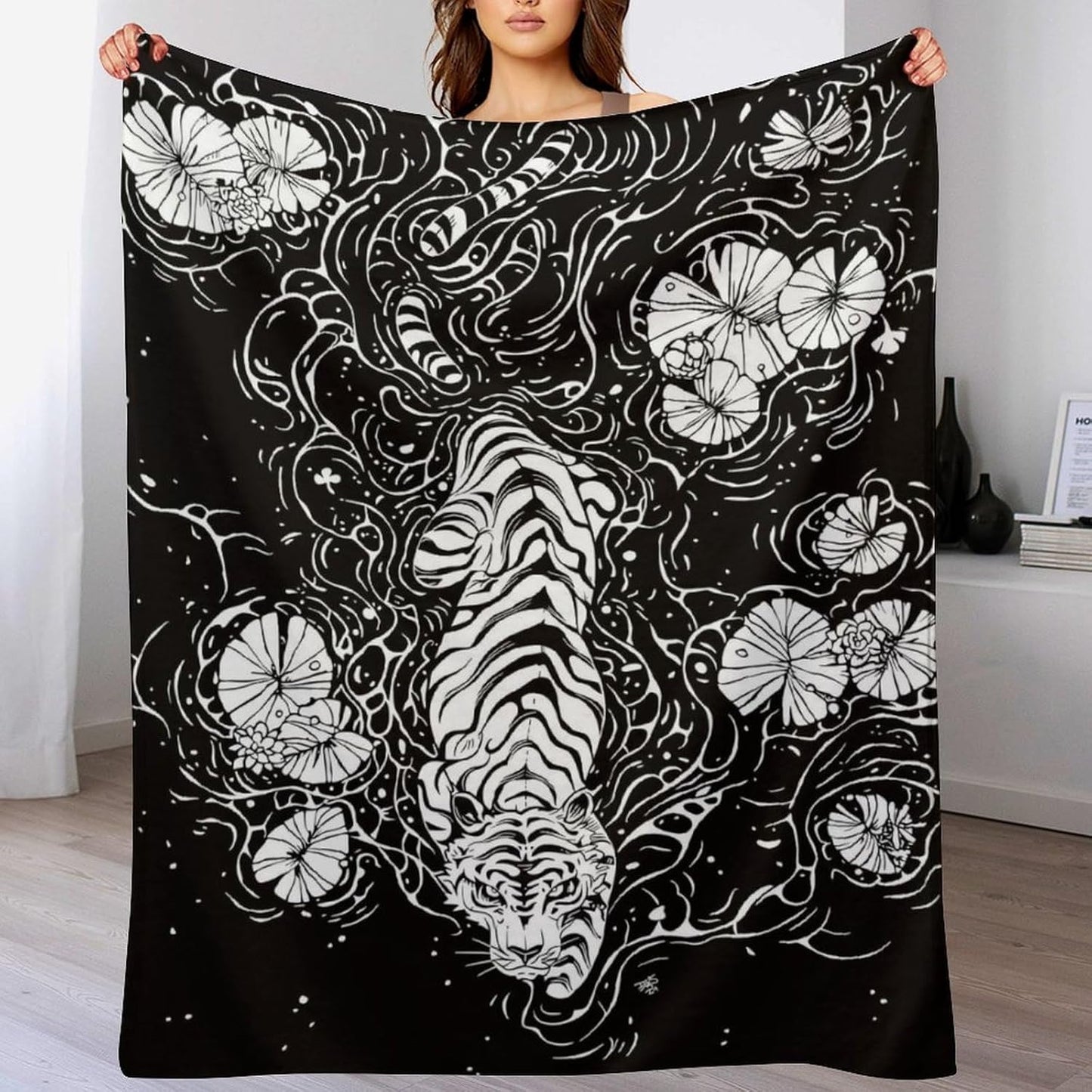 Cool Tiger Throw Blanket, Fuzzy Blanket, Ultra Soft Cozy Flannel Throw Blankets Lightweight Fleece Blankets for Bed Couch Sofa 60"×80"