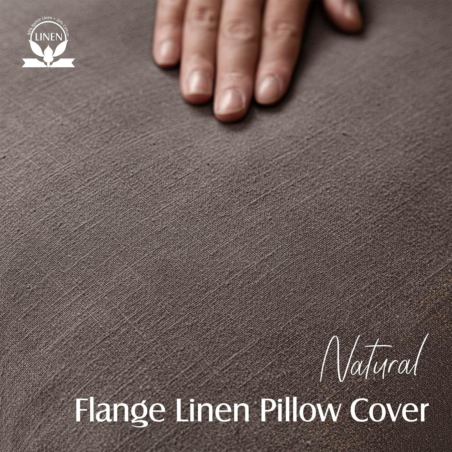 Foindtower Set of 2, Decorative Linen Soild Throw Pillow Covers Soft Accent Euro Cushion Case Farmhouse Neutral Pillowcase for Chair Couch Sofa Bedroom Living Room Home Decor 24 x 24 Inch Light coffee