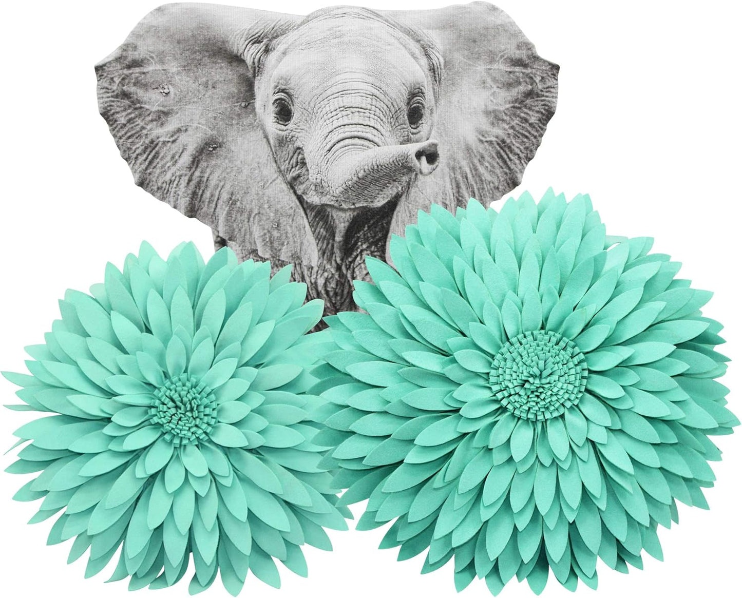 Contempo Lifestyles 3D Daisy Flower Decorative Pillow - Design Patented, Shaped for Couch & Bed (18" Flower, 16" With Insert, Solid Mint)