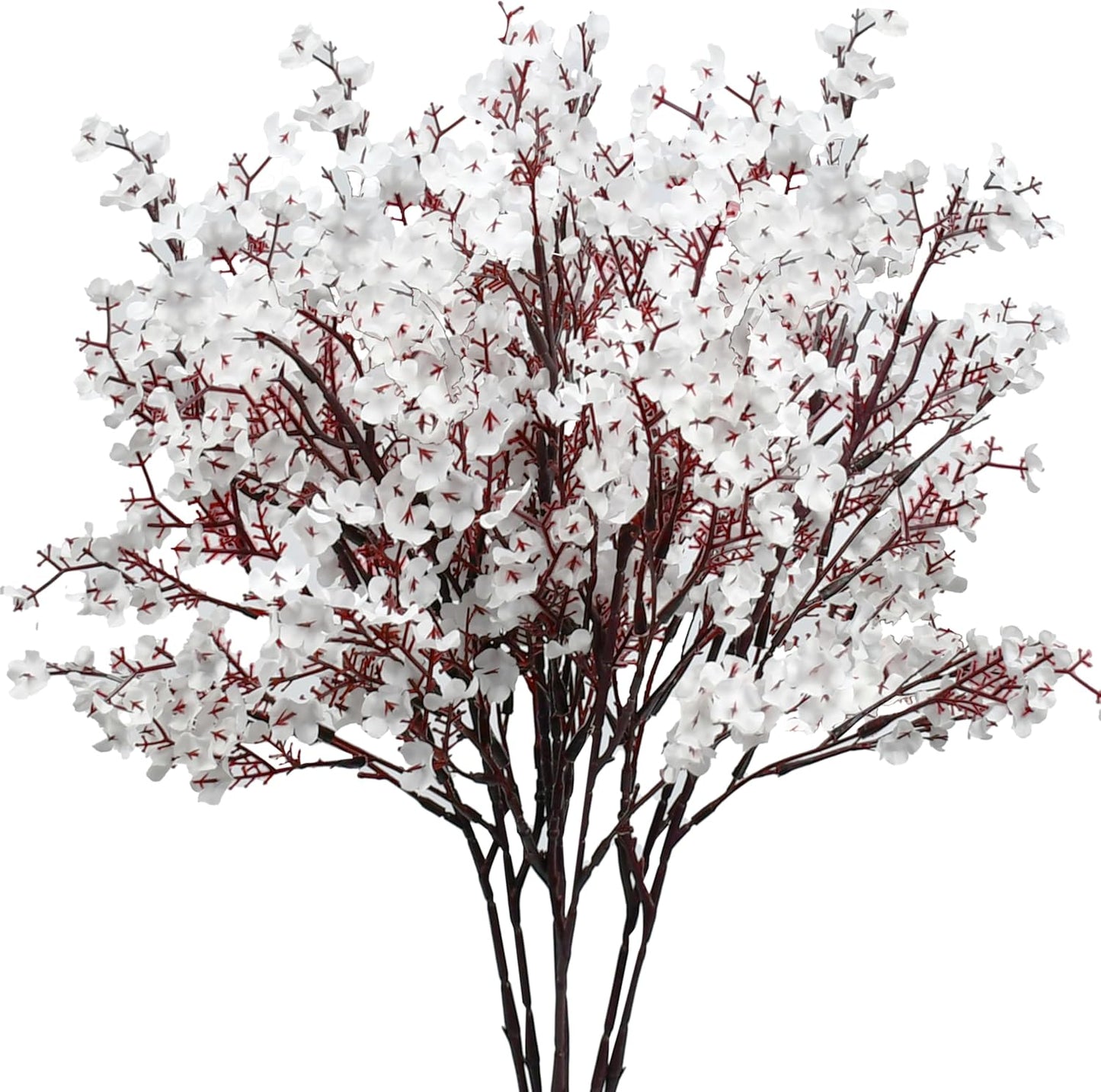 Mandy's White Artificial Baby’s Breath Flowers 6 Bundles Silk Gypsophila with Bendable Stems for Fall Centerpiece Wedding Decor and Table Arrangements